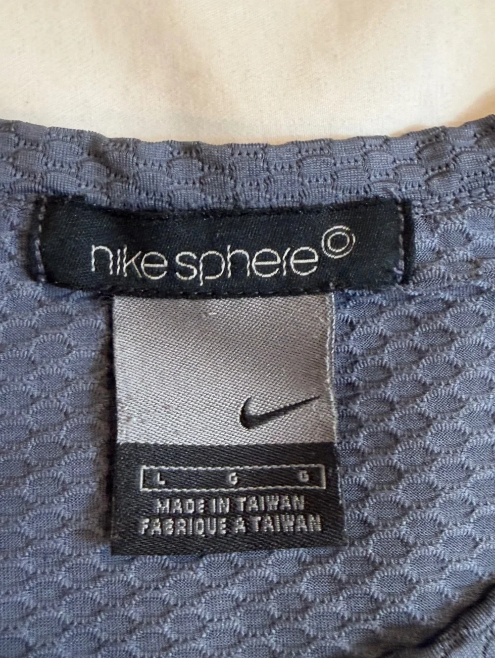 Vintage Nike Sphere Mens L Slate Blue Grey Mesh Thermal Long Sleeve Shirt Y2K